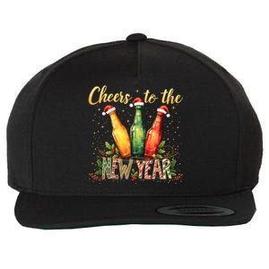 Cheers To The New Year 2025 New Year Festive Bottles Design Cute Gift Wool Snapback Cap