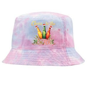 Cheers To The New Year 2025 New Year Festive Bottles Design Cute Gift Tie-Dyed Bucket Hat