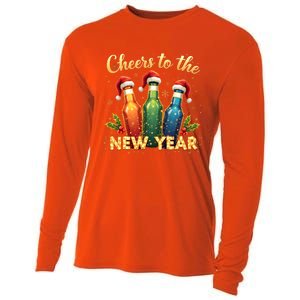 Cheers To The New Year 2025 New Year Festive Bottles Graphic Gift Cooling Performance Long Sleeve Crew