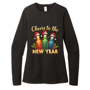 Cheers To The New Year 2025 New Year Festive Bottles Graphic Gift Womens CVC Long Sleeve Shirt