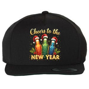 Cheers To The New Year 2025 New Year Festive Bottles Graphic Gift Wool Snapback Cap