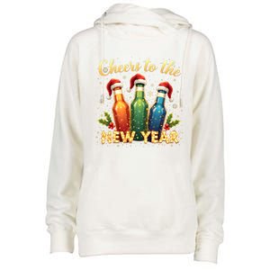 Cheers To The New Year 2025 New Year Festive Bottles Graphic Gift Womens Funnel Neck Pullover Hood