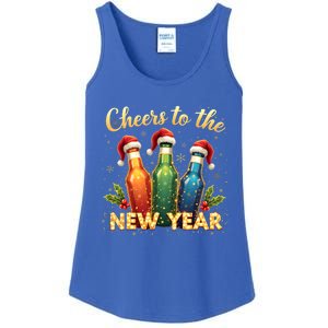 Cheers To The New Year 2025 New Year Festive Bottles Graphic Gift Ladies Essential Tank