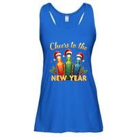 Cheers To The New Year 2025 New Year Festive Bottles Graphic Gift Ladies Essential Flowy Tank