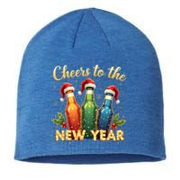 Cheers To The New Year 2025 New Year Festive Bottles Graphic Gift Sustainable Beanie