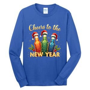 Cheers To The New Year 2025 New Year Festive Bottles Graphic Gift Tall Long Sleeve T-Shirt