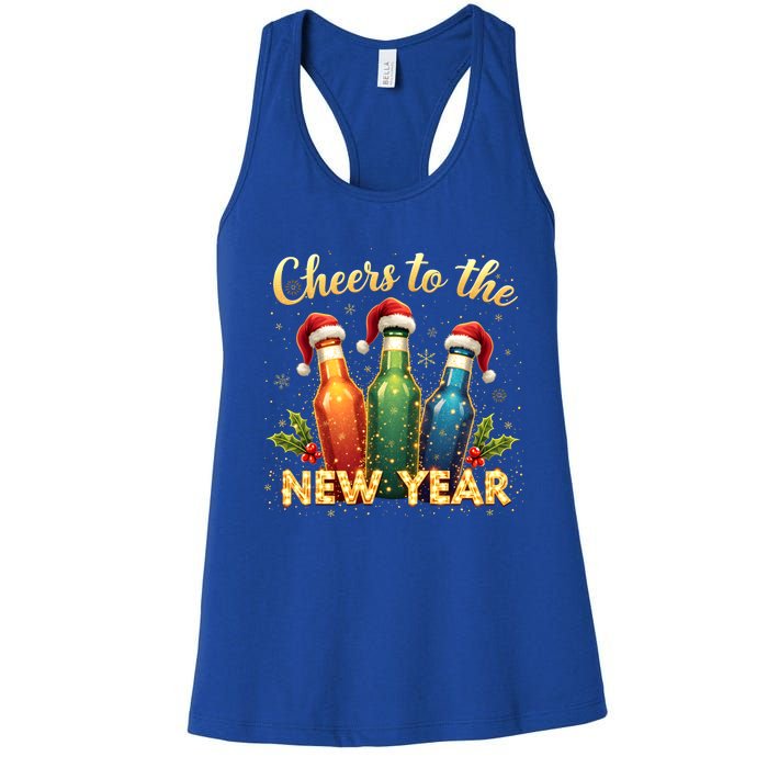 Cheers To The New Year 2025 New Year Festive Bottles Graphic Gift Women's Racerback Tank