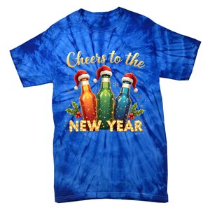 Cheers To The New Year 2025 New Year Festive Bottles Graphic Gift Tie-Dye T-Shirt