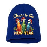 Cheers To The New Year 2025 New Year Festive Bottles Graphic Gift Short Acrylic Beanie