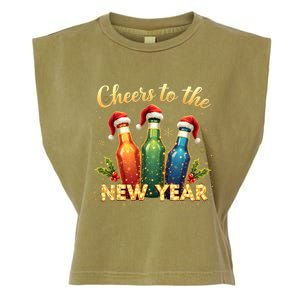 Cheers To The New Year 2025 New Year Festive Bottles Graphic Gift Garment-Dyed Women's Muscle Tee