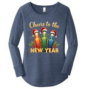 Cheers To The New Year 2025 New Year Festive Bottles Graphic Gift Women's Perfect Tri Tunic Long Sleeve Shirt