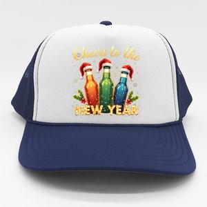 Cheers To The New Year 2025 New Year Festive Bottles Graphic Gift Trucker Hat