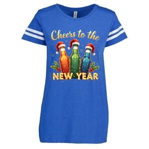 Cheers To The New Year 2025 New Year Festive Bottles Graphic Gift Enza Ladies Jersey Football T-Shirt