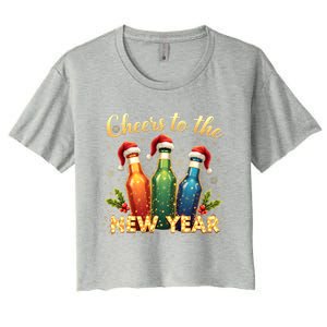 Cheers To The New Year 2025 New Year Festive Bottles Graphic Gift Women's Crop Top Tee