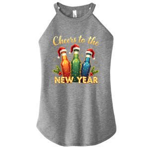 Cheers To The New Year 2025 New Year Festive Bottles Graphic Gift Women's Perfect Tri Rocker Tank