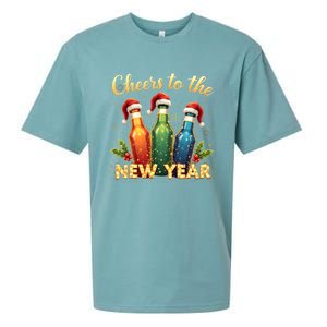 Cheers To The New Year 2025 New Year Festive Bottles Graphic Gift Sueded Cloud Jersey T-Shirt