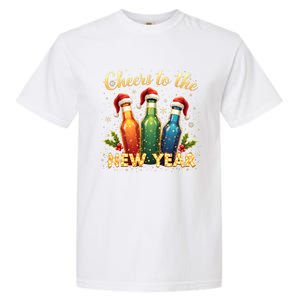 Cheers To The New Year 2025 New Year Festive Bottles Graphic Gift Garment-Dyed Heavyweight T-Shirt