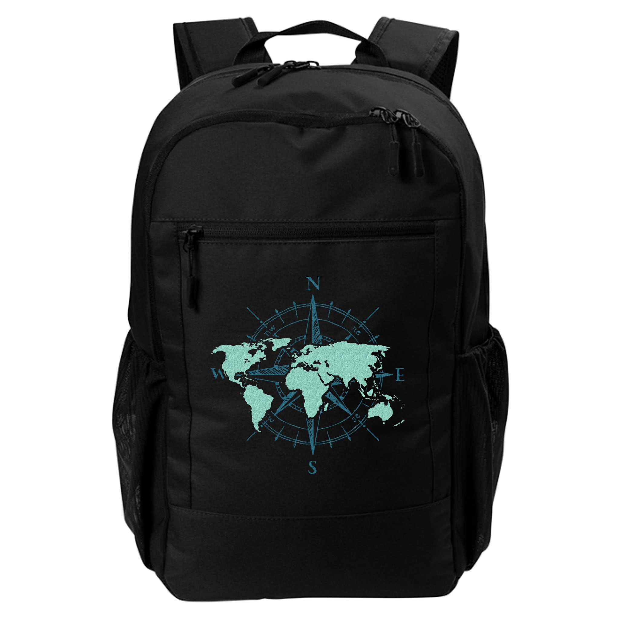 Cartography Traveler Travelling Compass World Map Backpack