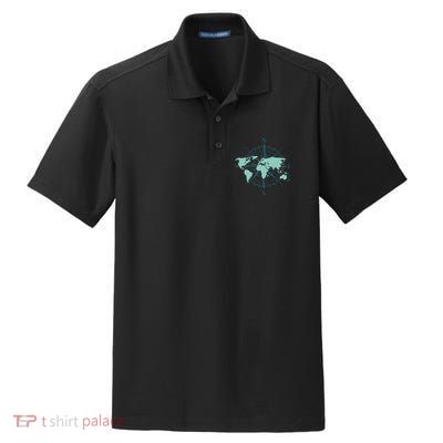 Cartography Traveler Travelling Compass World Map Dry Zone Grid Polo