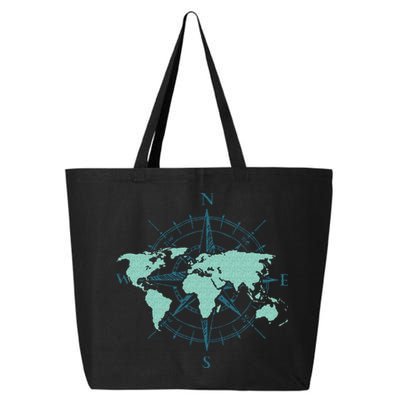 Cartography Traveler Travelling Compass World Map 25L Jumbo Tote