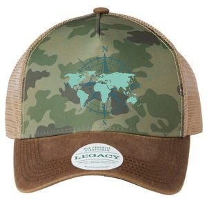 Cartography Traveler Travelling Compass World Map Legacy Tie Dye Trucker Hat