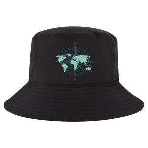 Cartography Traveler Travelling Compass World Map Cool Comfort Performance Bucket Hat