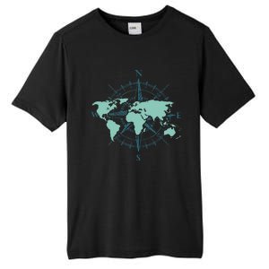 Cartography Traveler Travelling Compass World Map Tall Fusion ChromaSoft Performance T-Shirt