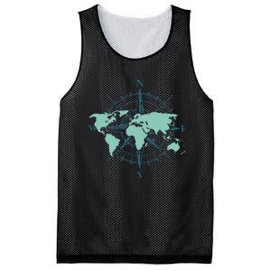 Cartography Traveler Travelling Compass World Map Mesh Reversible Basketball Jersey Tank