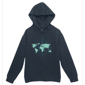 Cartography Traveler Travelling Compass World Map Urban Pullover Hoodie