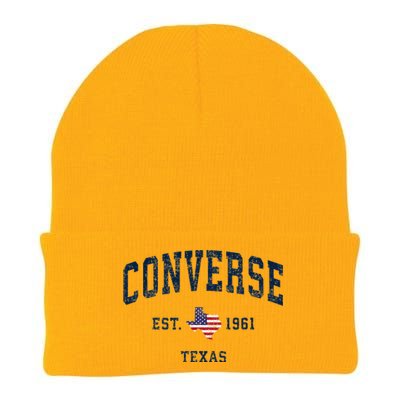 Con.Verse Texas Tx Vintage State Usa Flag Athletic Style Knit Cap Winter Beanie