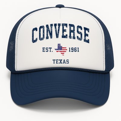 Con.Verse Texas Tx Vintage State Usa Flag Athletic Style Trucker Hat