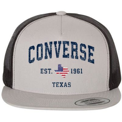 Con.Verse Texas Tx Vintage State Usa Flag Athletic Style Flat Bill Trucker Hat