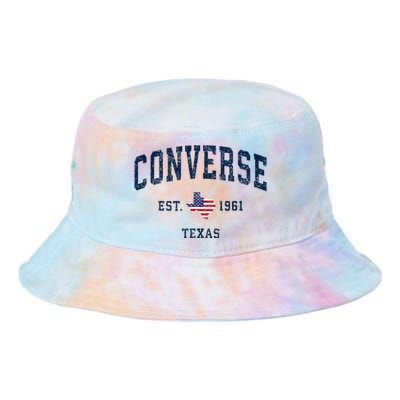 Con.Verse Texas Tx Vintage State Usa Flag Athletic Style Tie Dye Newport Bucket Hat