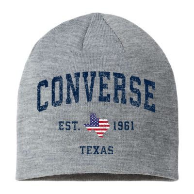 Con.Verse Texas Tx Vintage State Usa Flag Athletic Style Sustainable Beanie