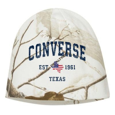 Con.Verse Texas Tx Vintage State Usa Flag Athletic Style Kati - Camo Knit Beanie