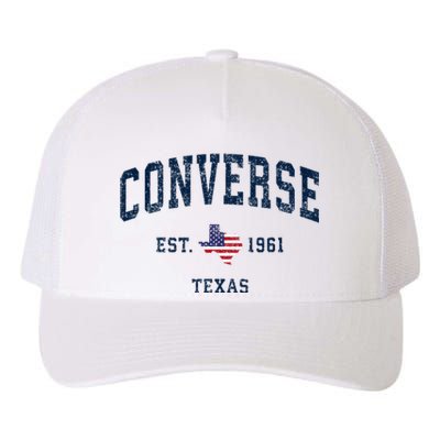 Con.Verse Texas Tx Vintage State Usa Flag Athletic Style Yupoong Adult 5-Panel Trucker Hat