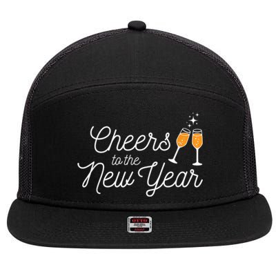 Cheers To The New Year New Years 7 Panel Mesh Trucker Snapback Hat