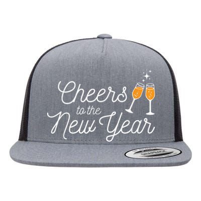 Cheers To The New Year New Years Flat Bill Trucker Hat