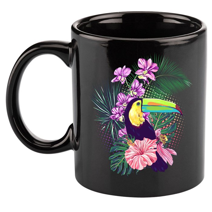 Cute Tropical Toucan Bird 11oz C Handle Ceramic Mug