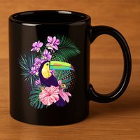 Cute Tropical Toucan Bird 11oz C Handle Ceramic Mug