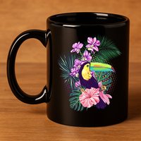 Cute Tropical Toucan Bird 11oz C Handle Ceramic Mug