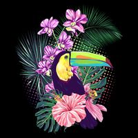 Cute Tropical Toucan Bird Drawstring Bag