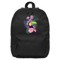 Cute Tropical Toucan Bird 16 in Basic Backpack