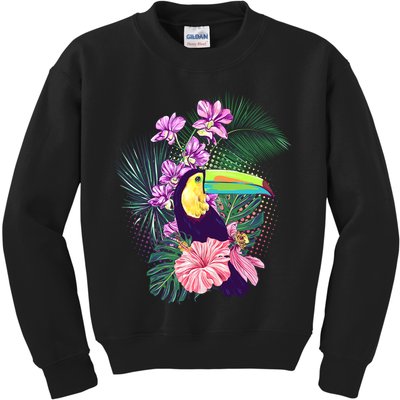 Cute Tropical Toucan Bird Kids Sweatshirt