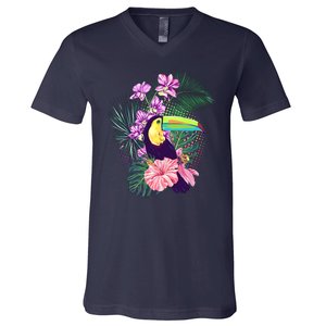 Cute Tropical Toucan Bird V-Neck T-Shirt