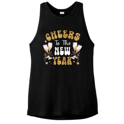 Cheers To The New Year 2024 Champagne Happy New Year 2024  Ladies PosiCharge Tri-Blend Wicking Tank