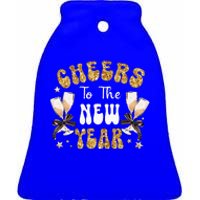 Cheers To The New Year 2024 Champagne Happy New Year 2024  Ceramic Bell Ornament