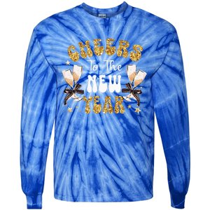 Cheers To The New Year 2024 Champagne Happy New Year 2024  Tie-Dye Long Sleeve Shirt