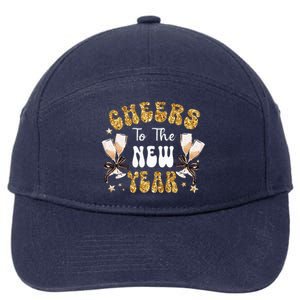 Cheers To The New Year 2024 Champagne Happy New Year 2024  7-Panel Snapback Hat