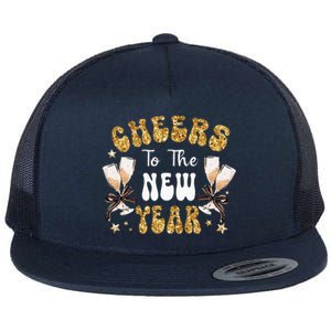 Cheers To The New Year 2024 Champagne Happy New Year 2024  Flat Bill Trucker Hat